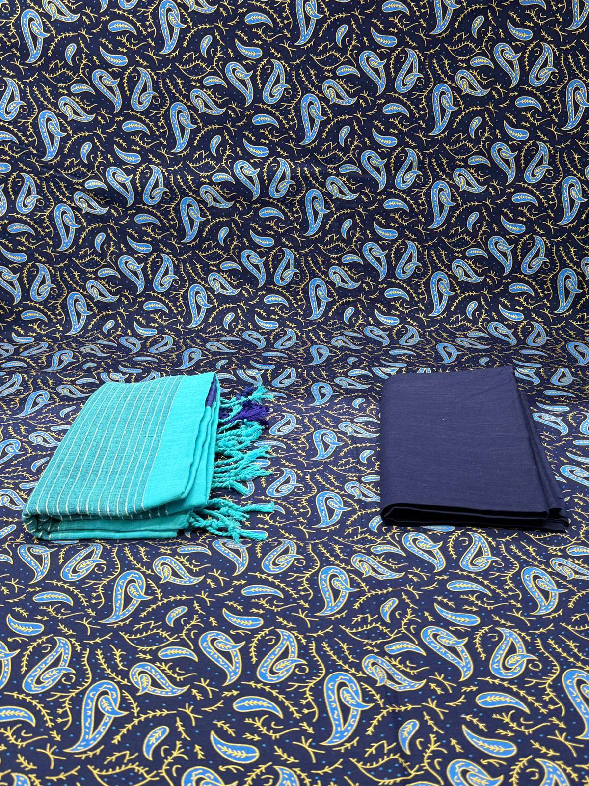 Slub Cotton Sky Blue Textured Untitched - 850