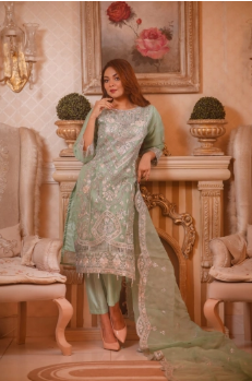 PREMIUM Quality Pakistani Inspierd JJ EMBELLISH Unstitched EID Collection - 2850 Mint