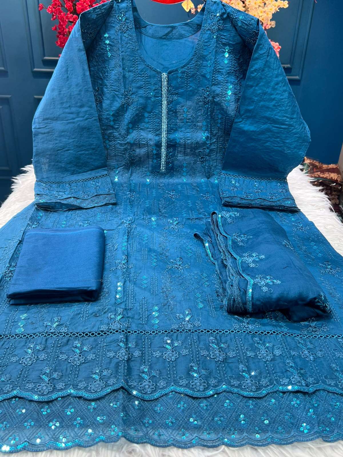 Chic Semi Stitched blue Festive - 1950