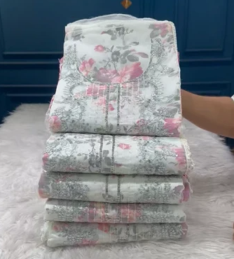 PREMIUM Quality Pakistani Inspired Organza Unstitched Party Collection - 1900 White & Maroon Dupatta