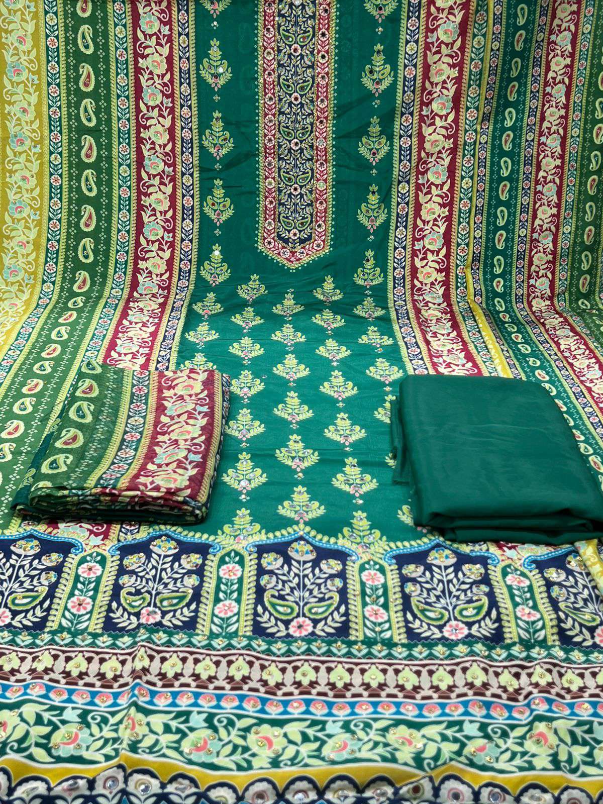 Lahori Silk Orange Party Ware - 1200 .25
