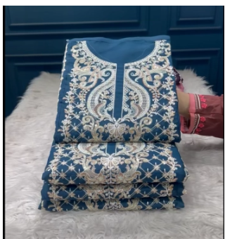 Premium Quality Pakistani Pure Organza Unstitched Party Collection - 1750 Torey Colour