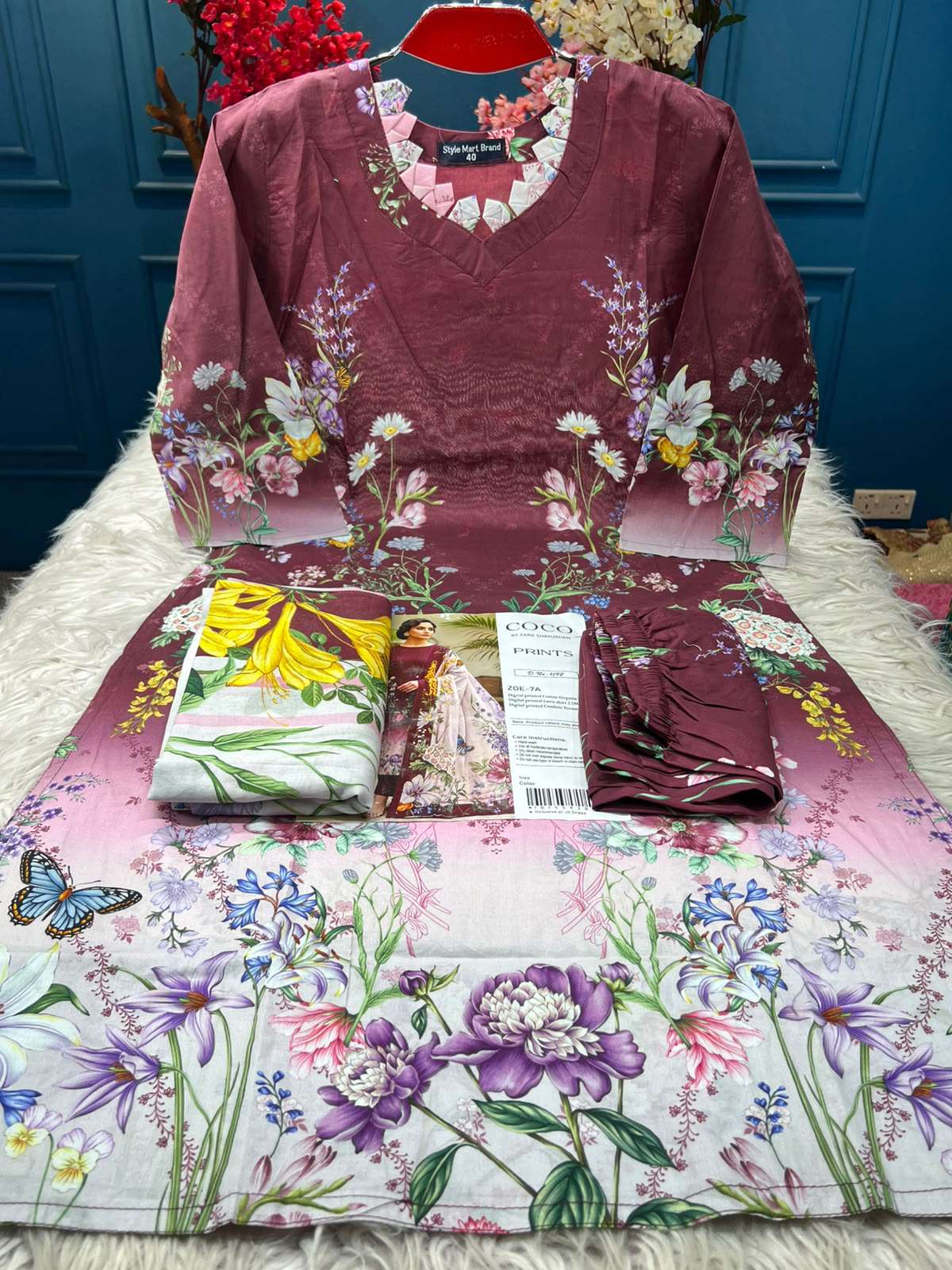 Everyday Comfort Flying Flower Maroon COCO Outfit - 1150