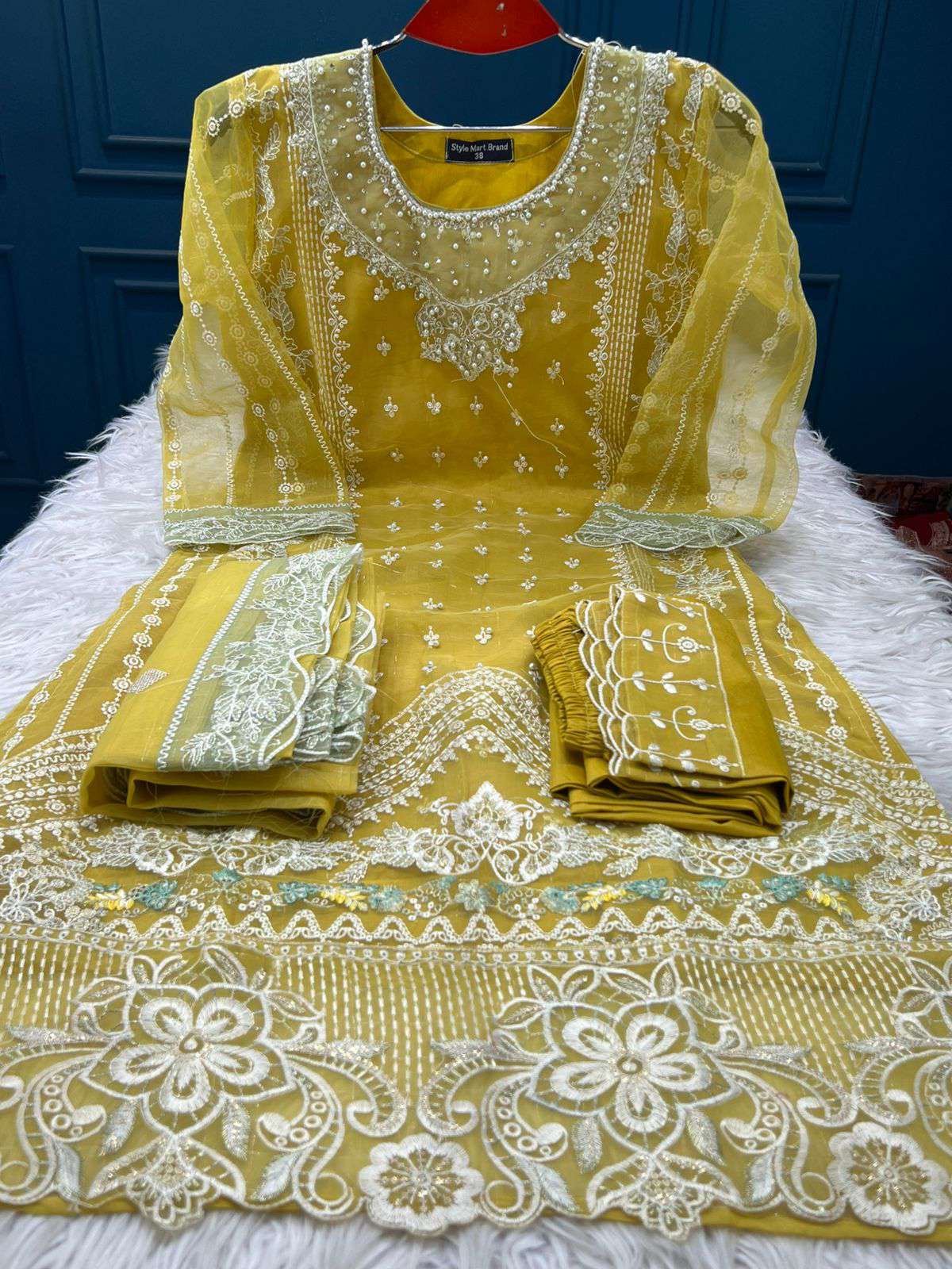 NOORS Pakistani Inspired Stitched Party Collection - 2170 Mustard 3