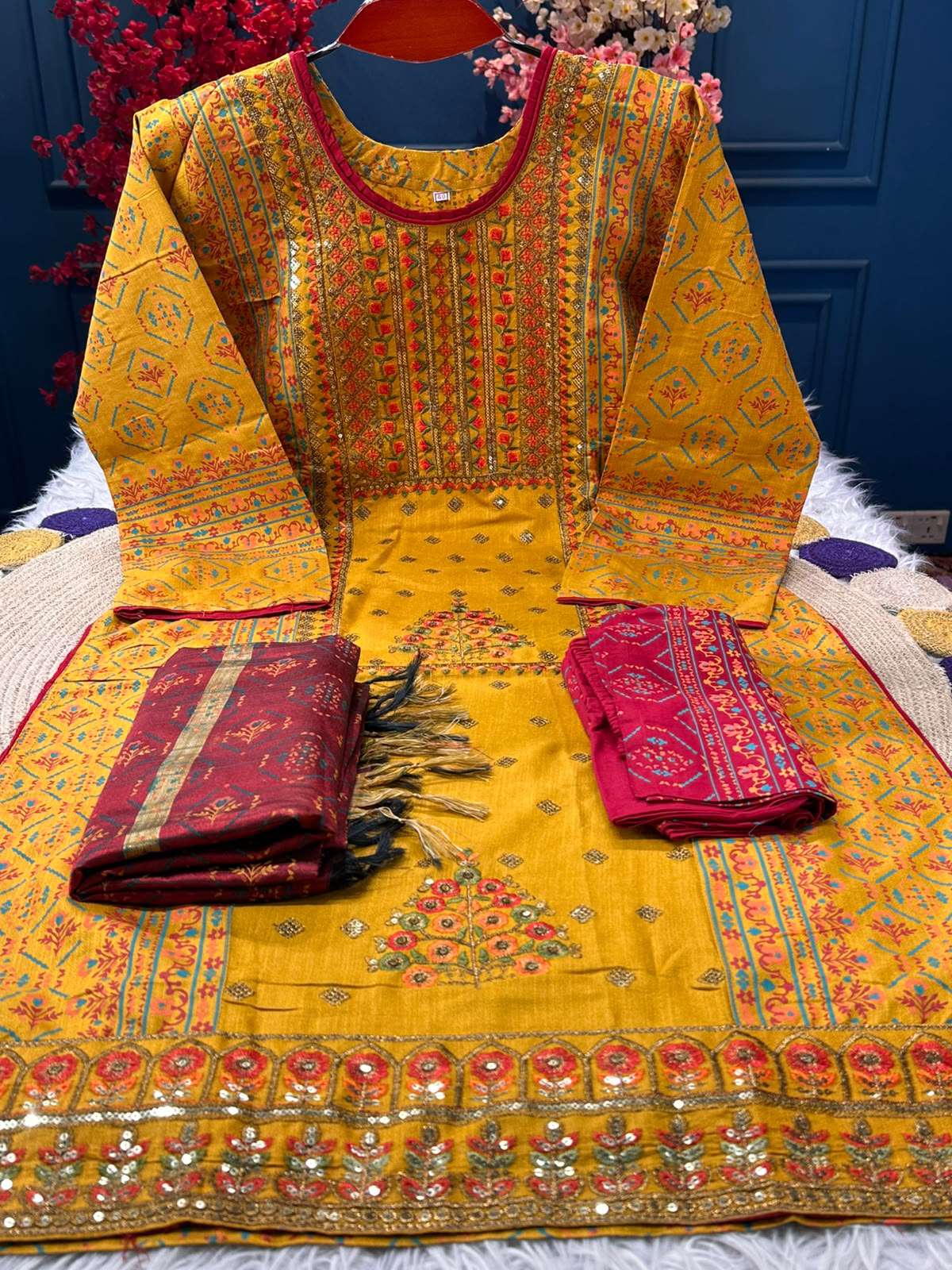 Chinigura Mustard Silk Suit - 1150