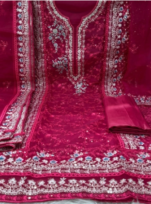 New Arraivals VIPUL Cetalogue Pure Organza Unstitched Collection - 1650 Dragon