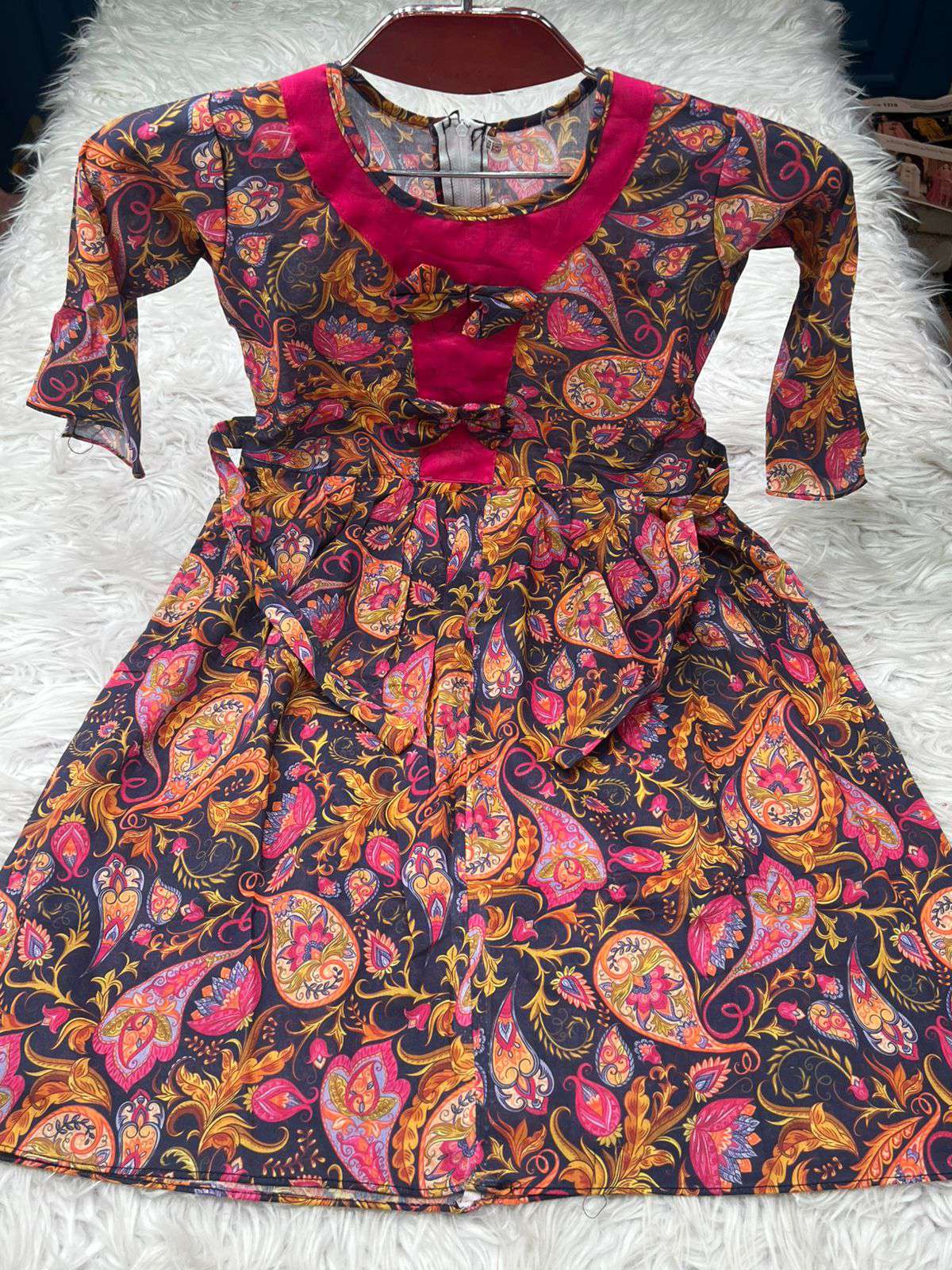 Black Multi Print Frock - 250