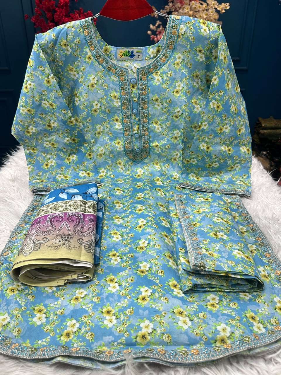 Farshi Cut Mint Dress - 1100