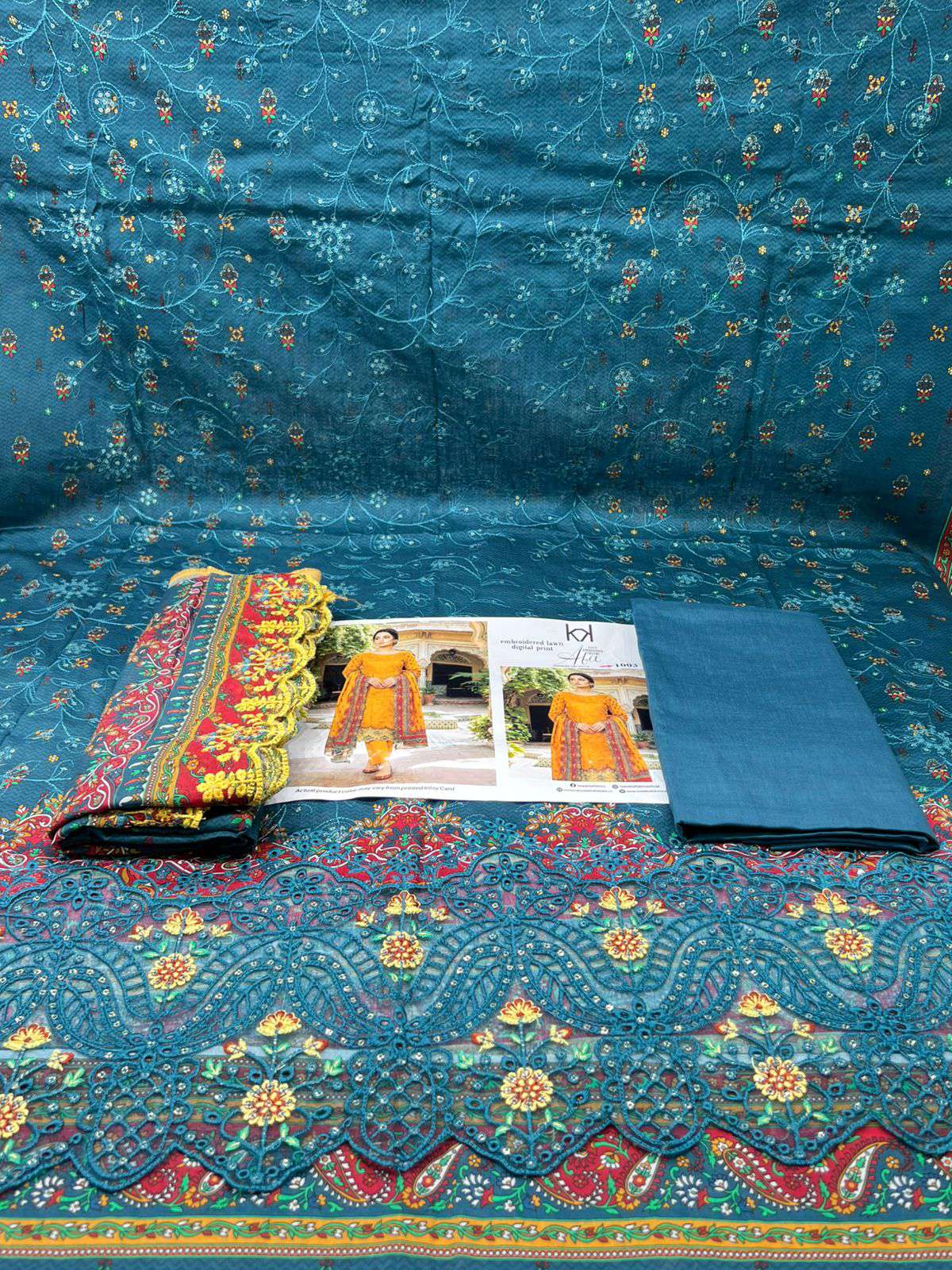 Pakistani Inspired Switch Cotton Collection - 1600 Bottle Green