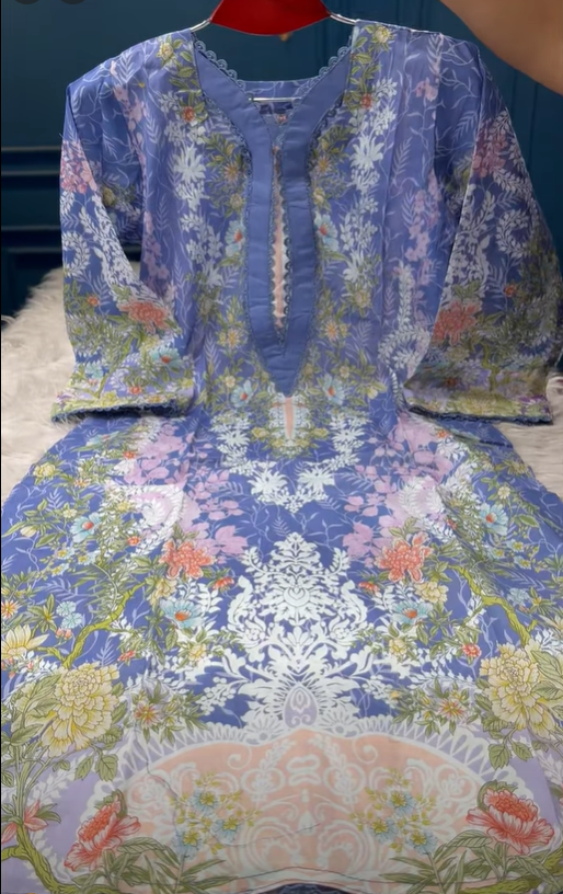 New Arraivals Premium Quality Stitched Cotton Collection - Levender BLUE 999