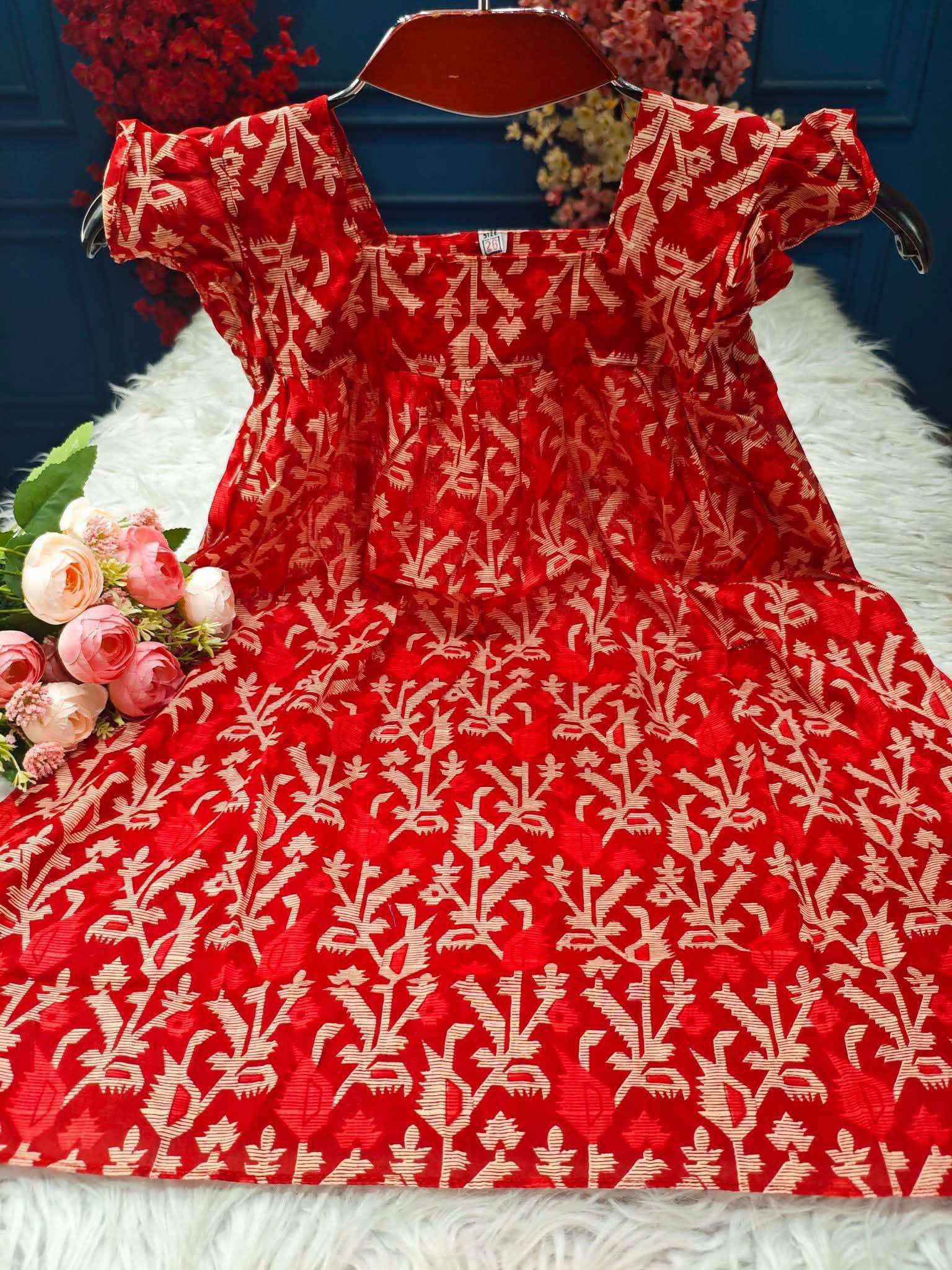 Princess Baby Girl Red Frock