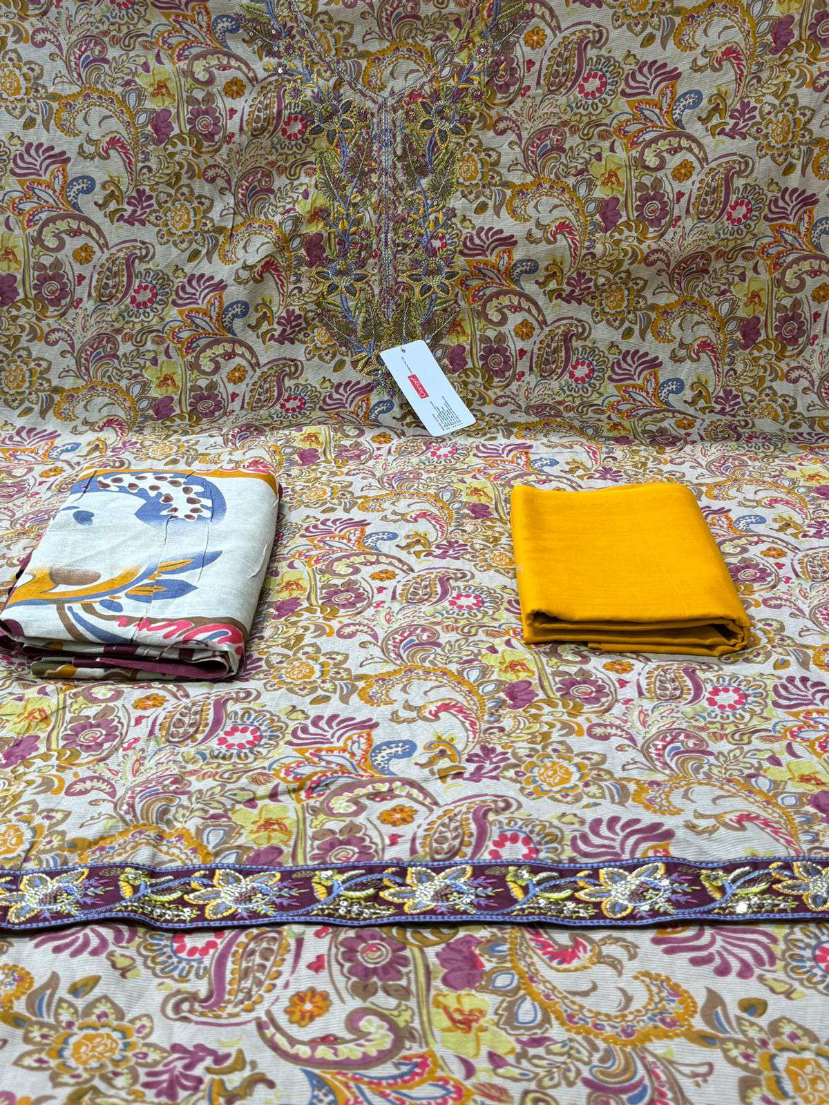 Ganga Yellow Unstitched Wear - 950