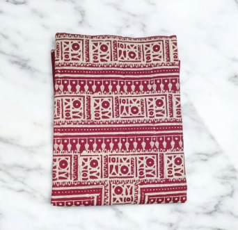 New Arrivals Vegetable Batik Unstitched Three Piece For Women - 1100 Multi Red & Cream