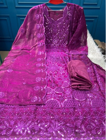 EID Exclusive Inspired Stitched Cotton Collection - 2350 Purple