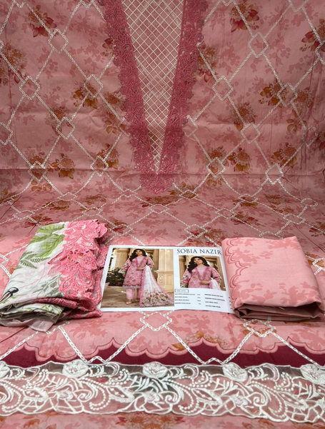 Sobia Nazir Peach Unstitched Wear - 1800