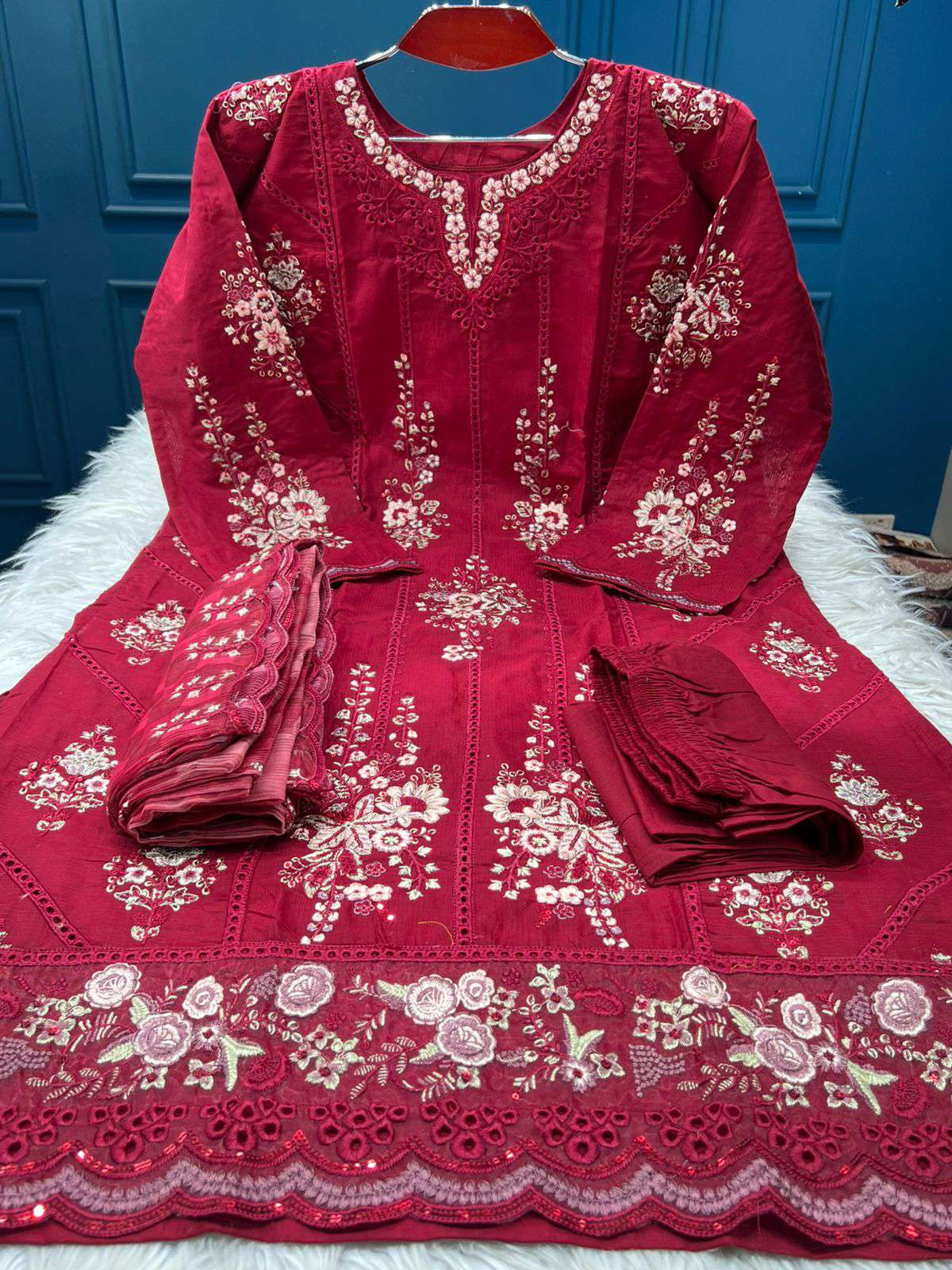 Fashionable Deep Maroon Salwar Kamiz - 2300