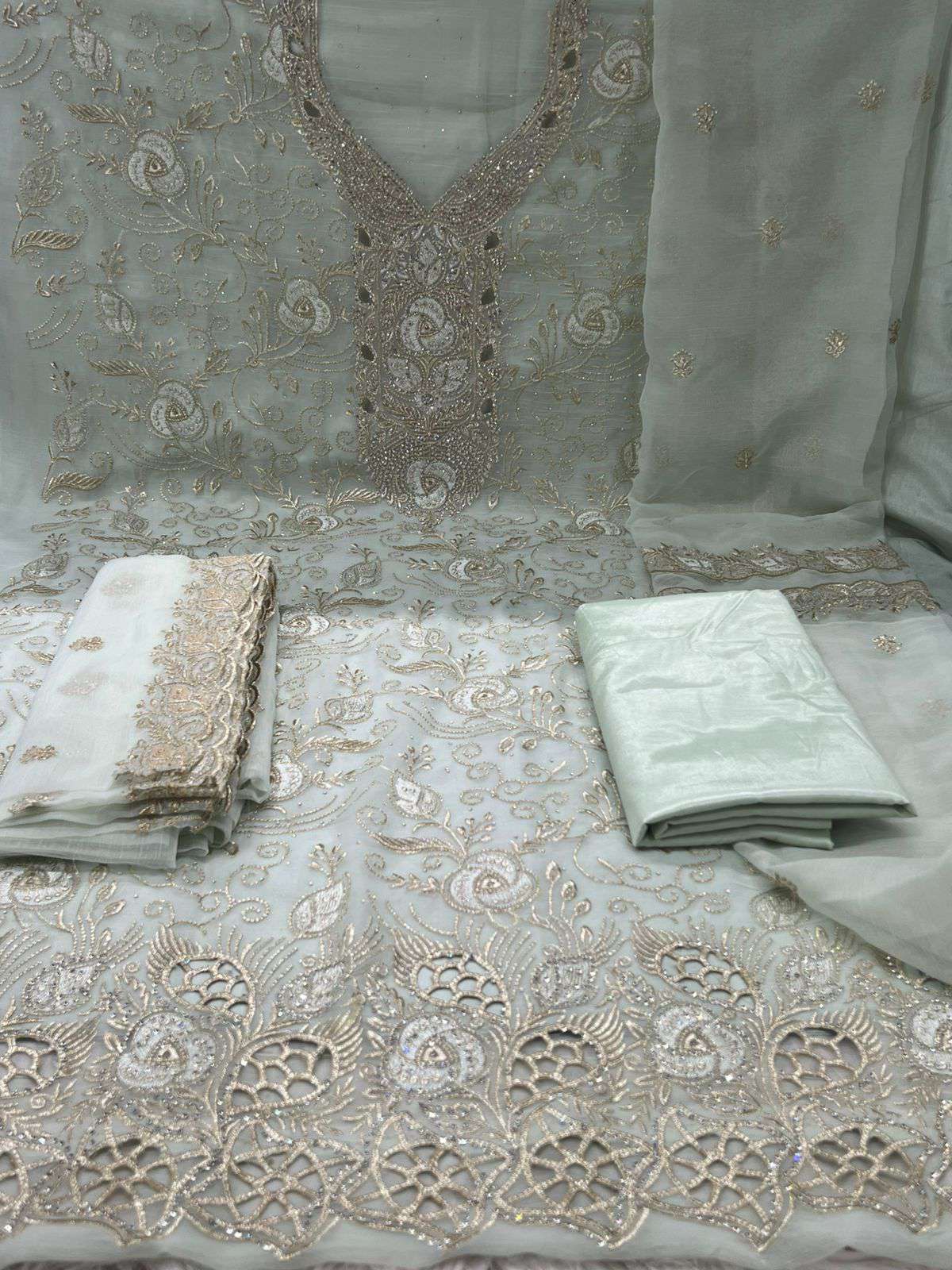 Exclusive Pakistani Inspired Kanchi Pure Unstitched Party Collection - 2500 Lemon .4