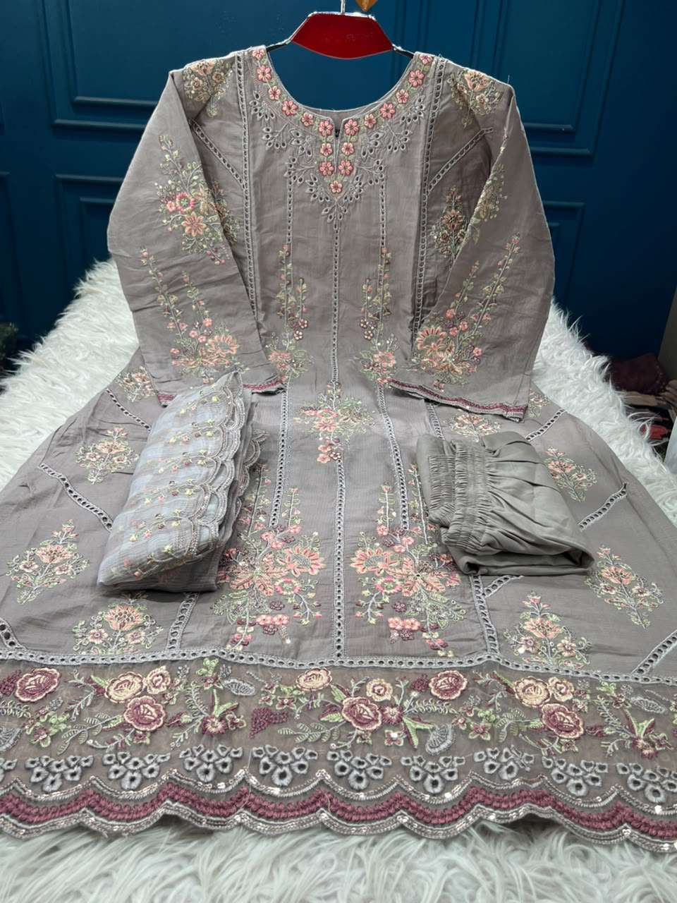 Fashionable Grey Colour Salwar Kamiz - 2300
