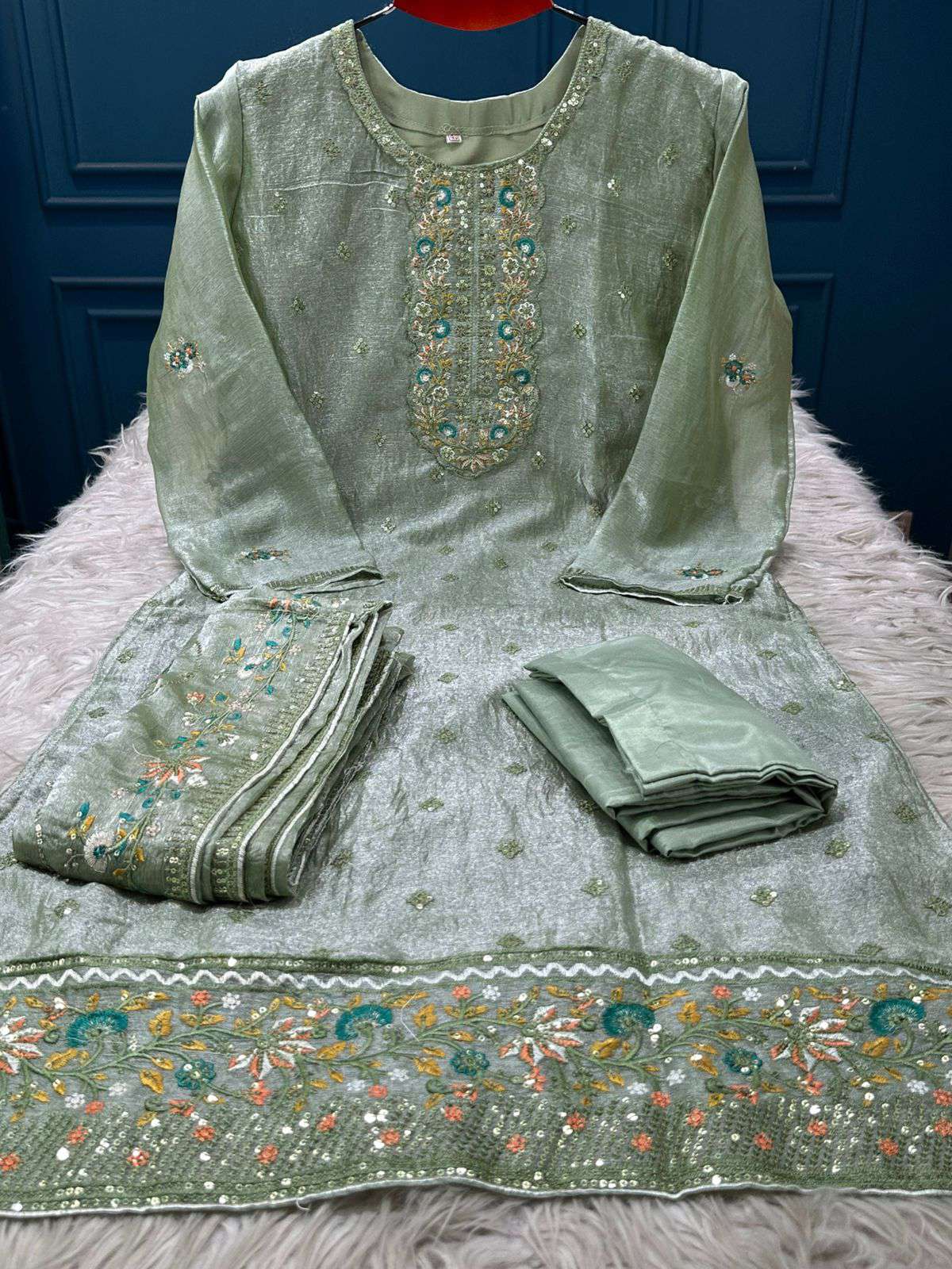 NEW ARRAIVALS PREMIUM Quality ZIMEE-CHU stitched Party Collection - 1650 Olive