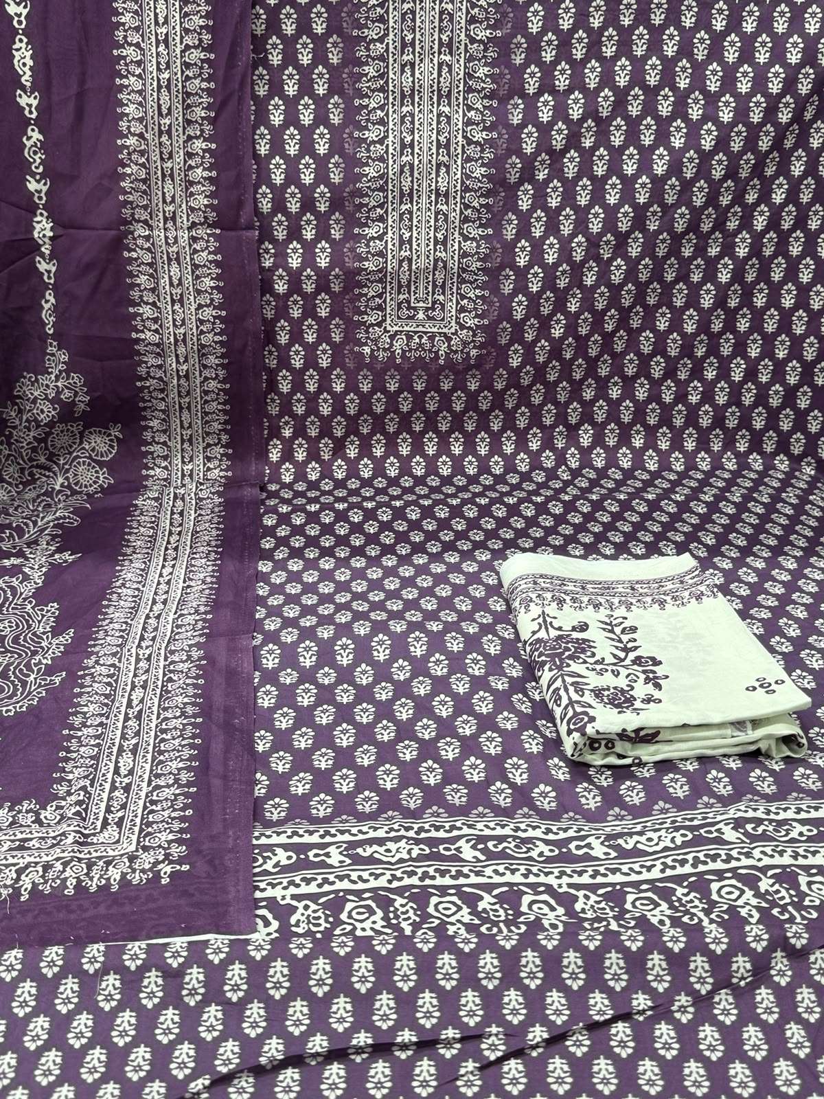 Bin Hamid Step Cotton Purple Dress - 1050