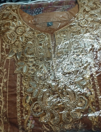 EID Exclusive Premium Quality Pakistani Inspired Stitched Cotton Collection - 2000 Mustard