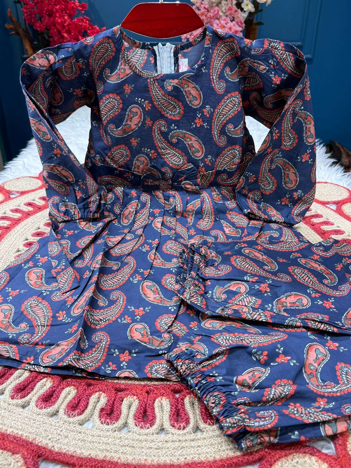 Angelic Baby 2 Piece Blue Sindhi Frock