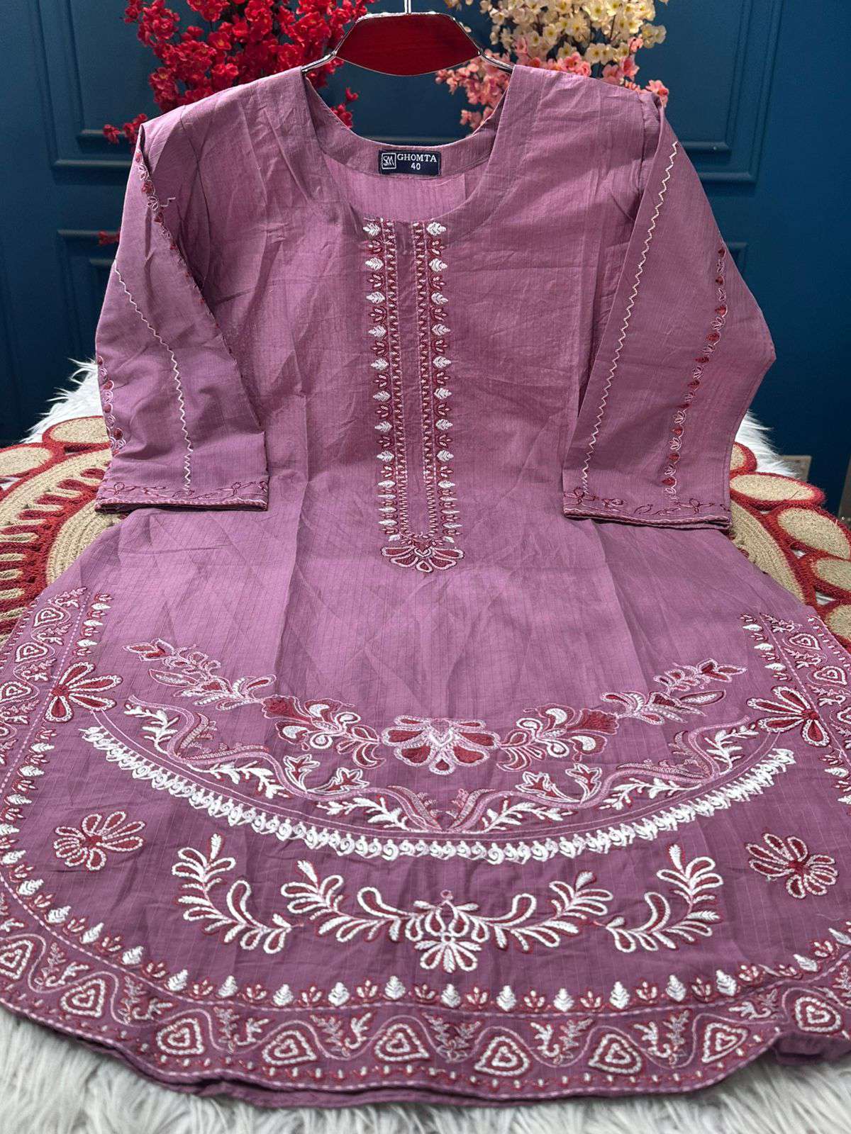 Mauve Pink Embroidered 1 piece Collection - 750