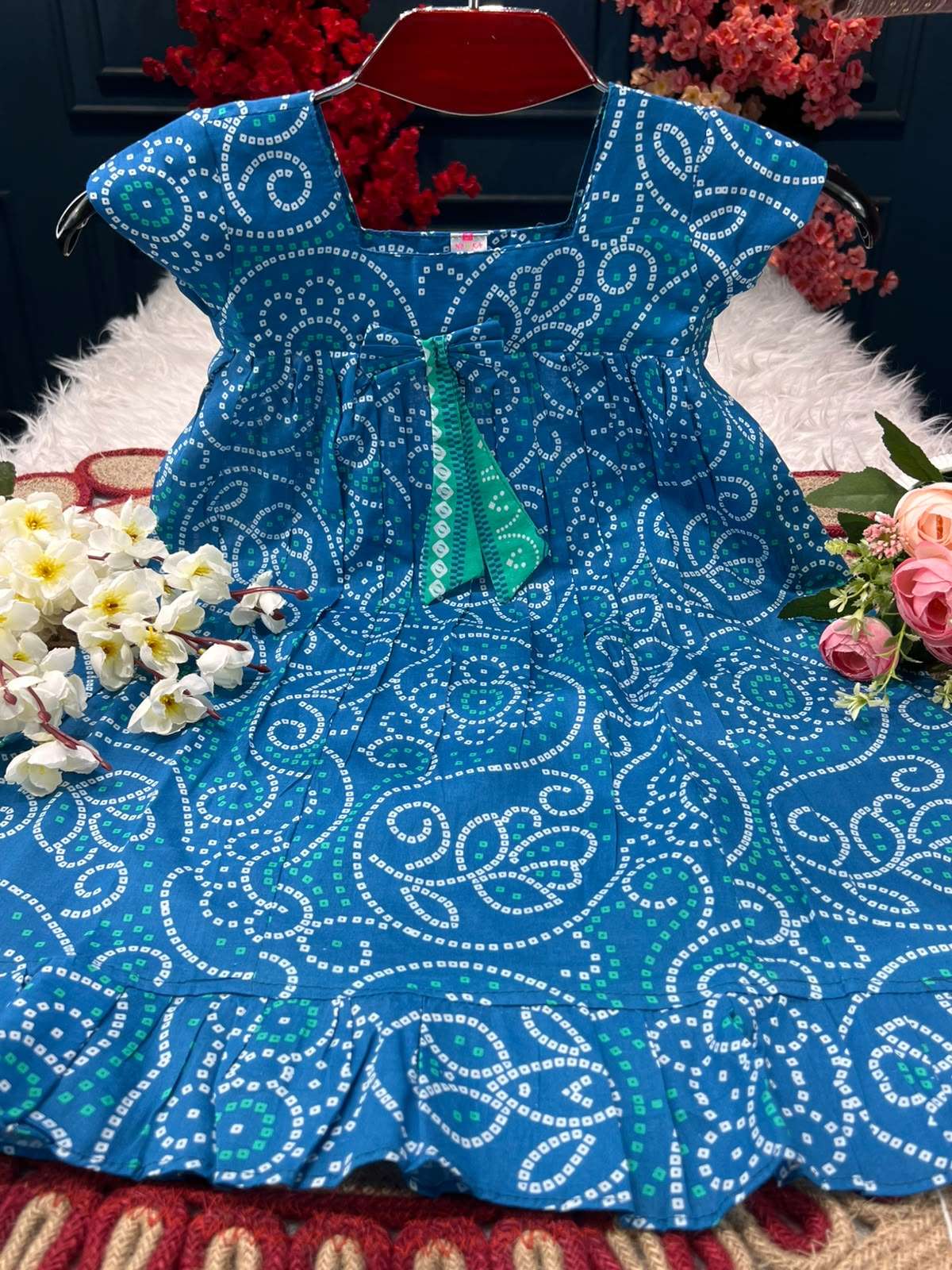 Adorable Baby Chunri Blue Frock