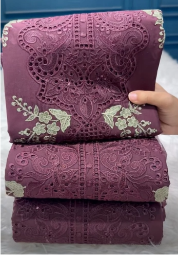 EID Exclusive Inspired Stitched Cotton Collection - Dark Purple 2650