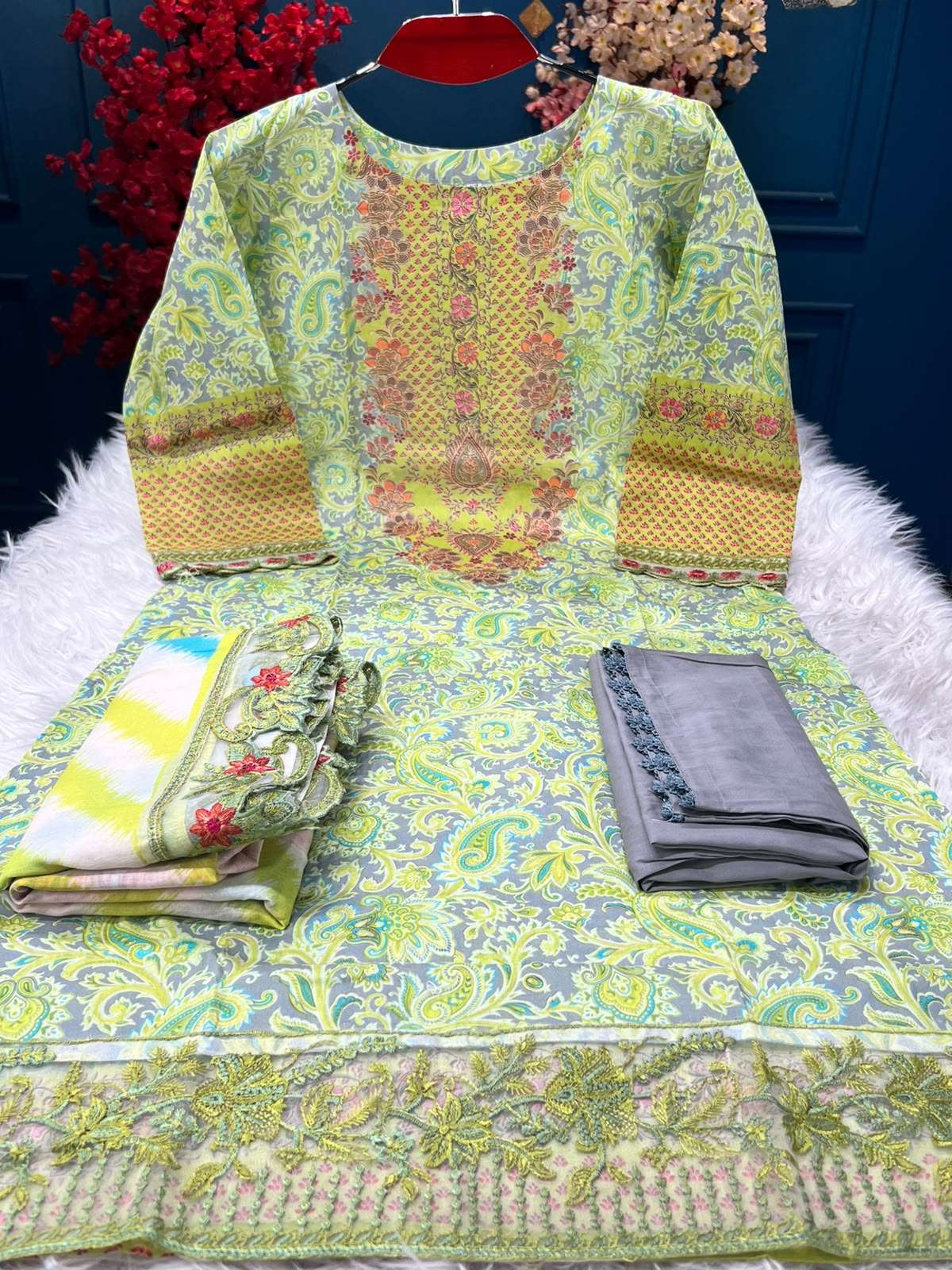 Attractive Lime Green Salwar Kameez - 999