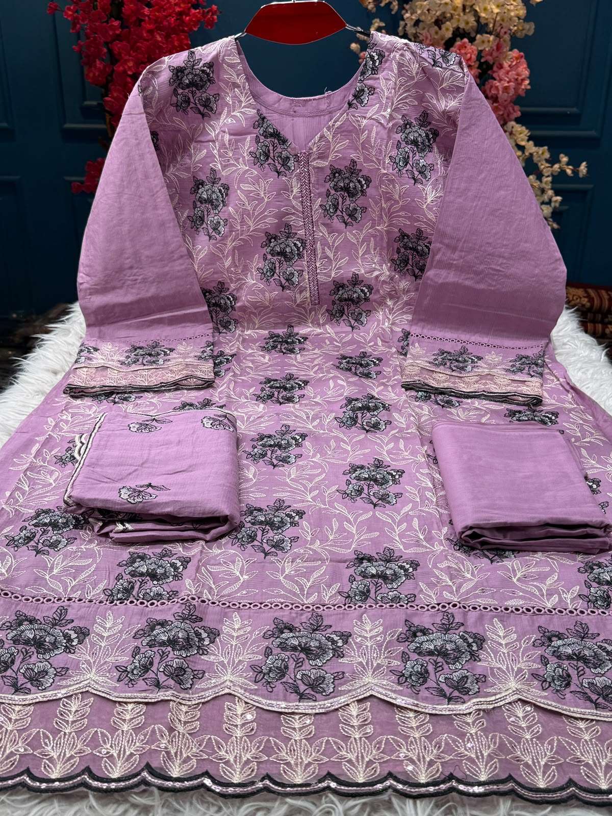 Authentic Semi Stitched Onion Festive Suit - 1950