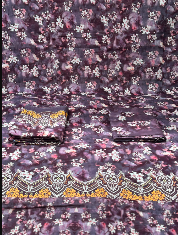 Fashionable plum Stitched Set - 1350