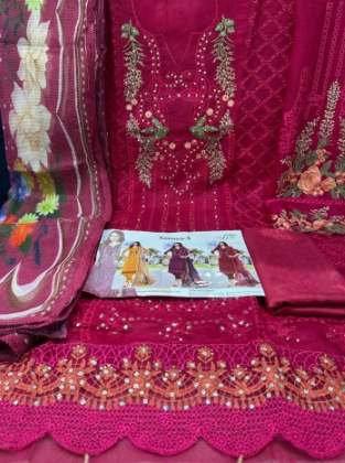 NEW Arraivals Premium Quality Pakistani Quota Fabric Unstitched Party Collection - 1650 DRA