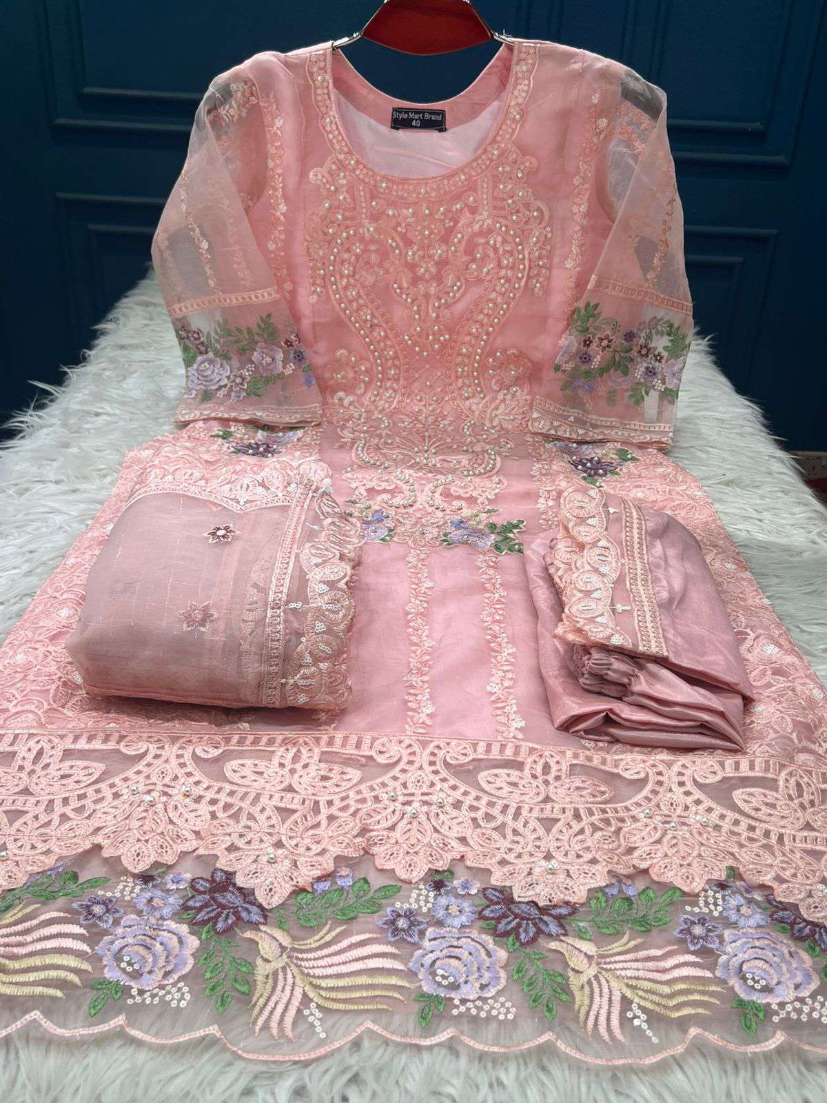 INSPIRED Pakistani Pure Organza Stitched Collection - 2511 Peach