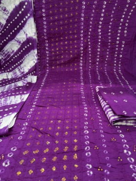 New Arraivals Vegetable Batik Unstitched Three Piece Collection - 1200 Purple