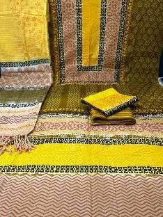 Premium Quality ARONG Unstitched Cotton Collection - 1200 Yellow