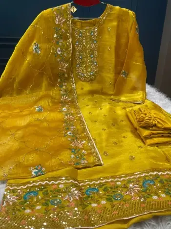 NEW ARRAIVALS PREMIUM Quality ZIMEE-CHU stitched Party Collection - 1620 Mustard