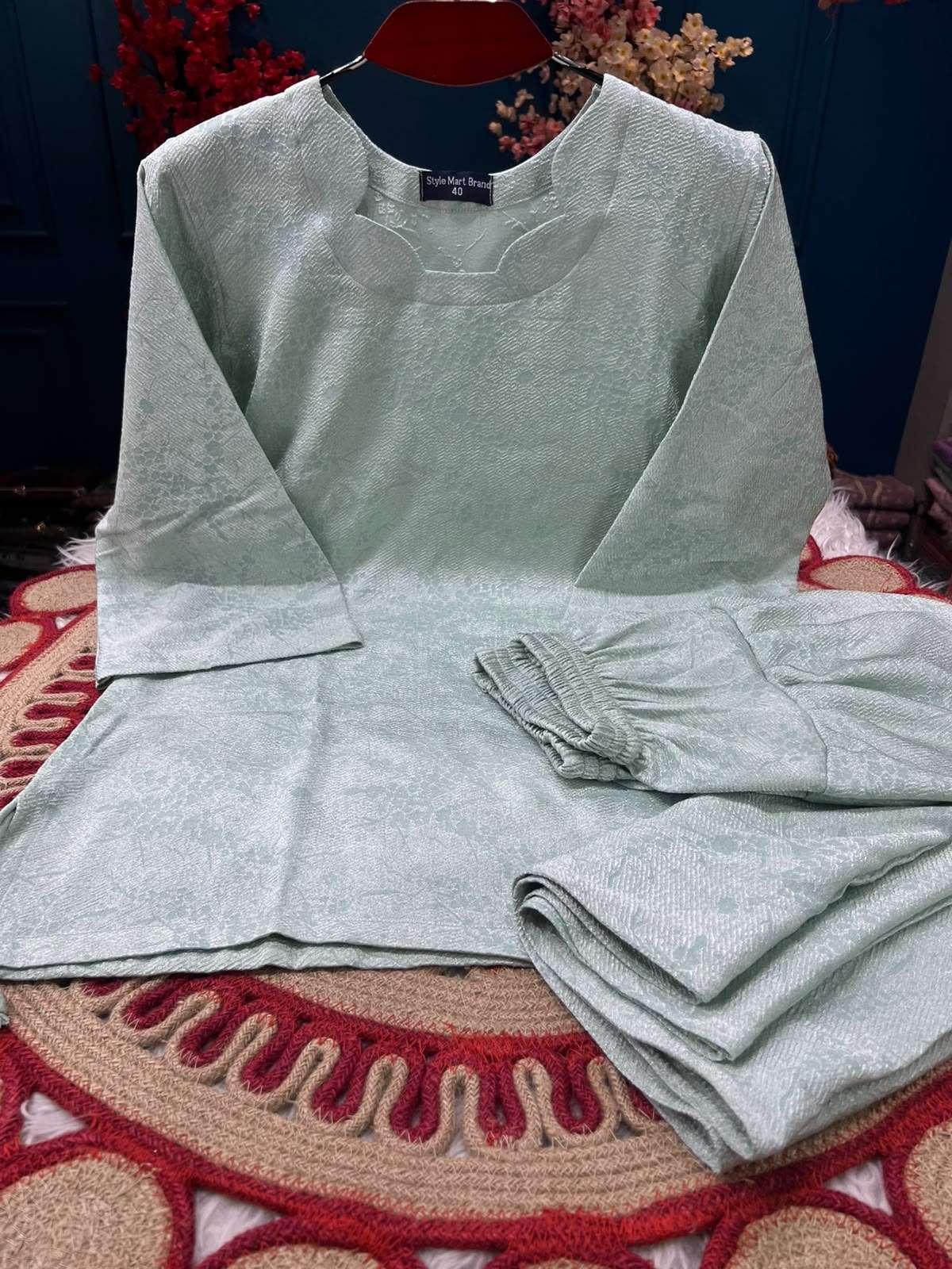 Ambos Print Short One Piece Mint Kurti - 850