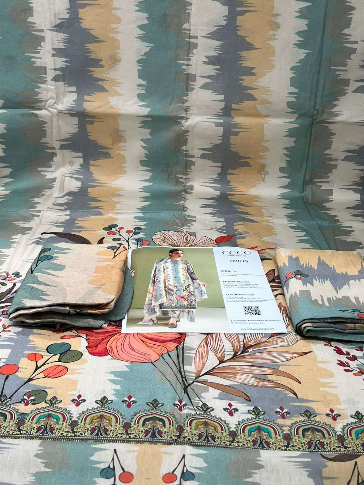 COCO Printed Unstitched Salwar Kamiz - 1150