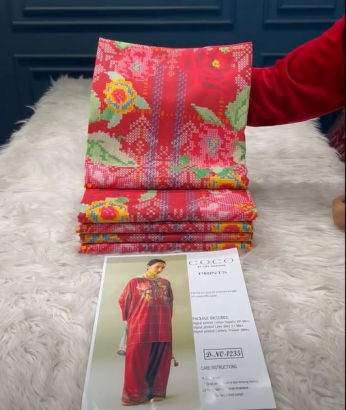 Pakistani COCO Catalogue Printed Unstitched Cotton Collection - 1150 Multi Merun