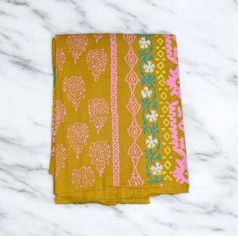 New Arrivals Vegetable Batik Unstitched Three Piece For Women - 1100 Multi Mustard