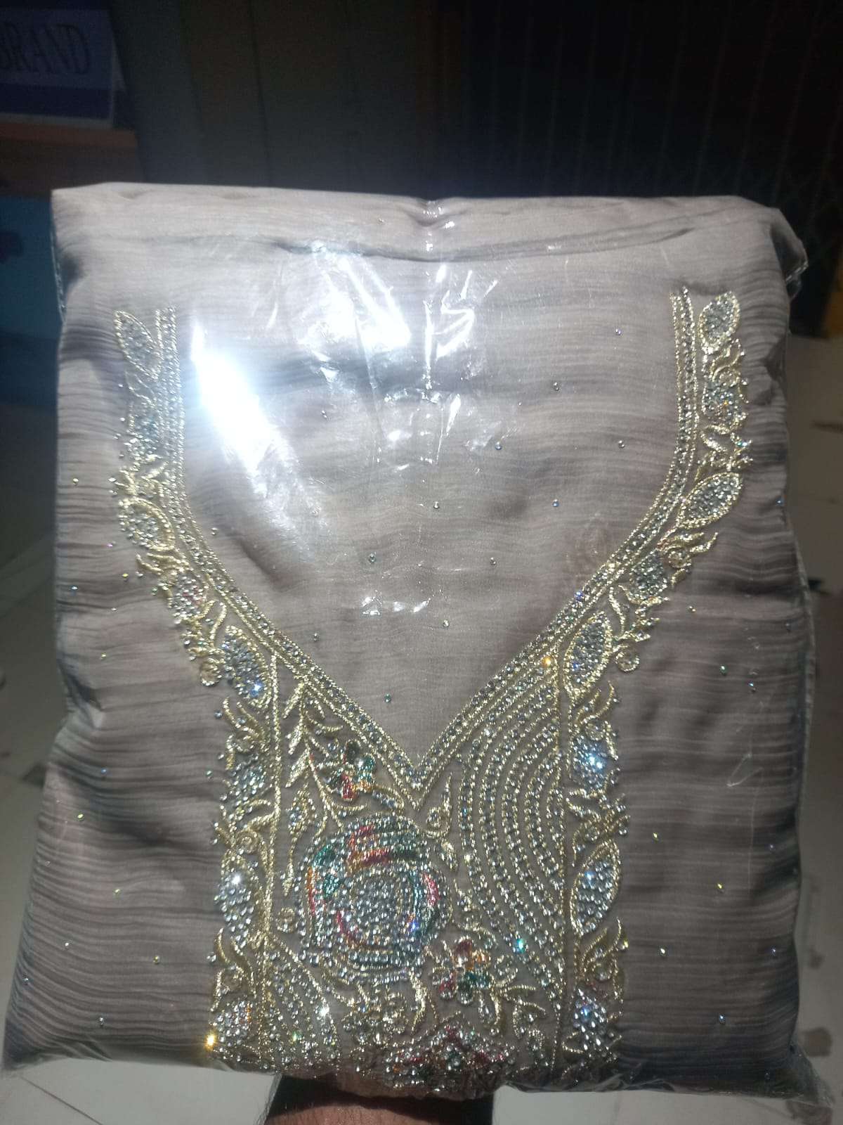 Exclusive Pakistani Inspired Kanchi Pure Unstitched Party Collection - Ash Colour 2500