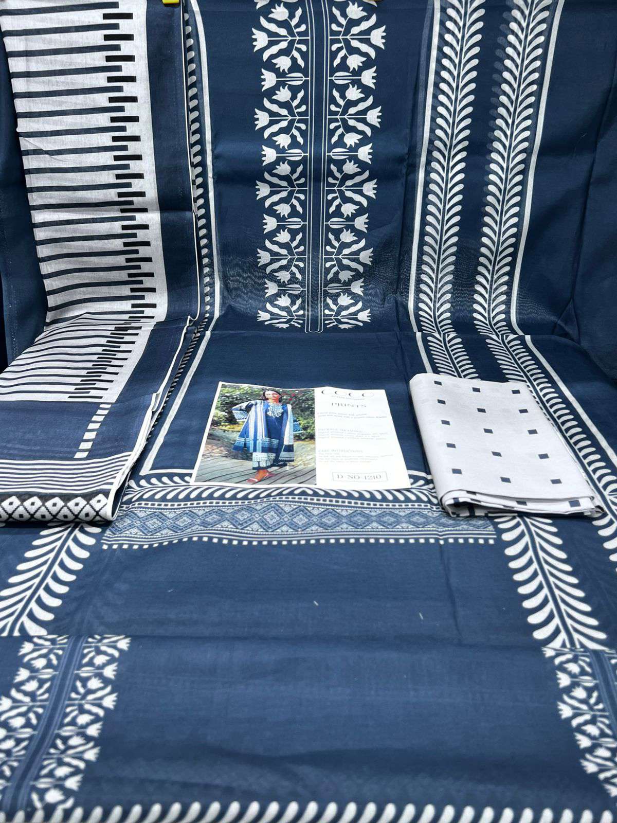 New Arraivals Pakistani Inspired COCO Unstitched Cotton Collection - 1150 Deep Blue Colour