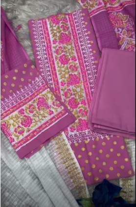 NEW ARRAIVALS Premium Quality Arko Century Boyel Unstitched Collection - PINK 1200