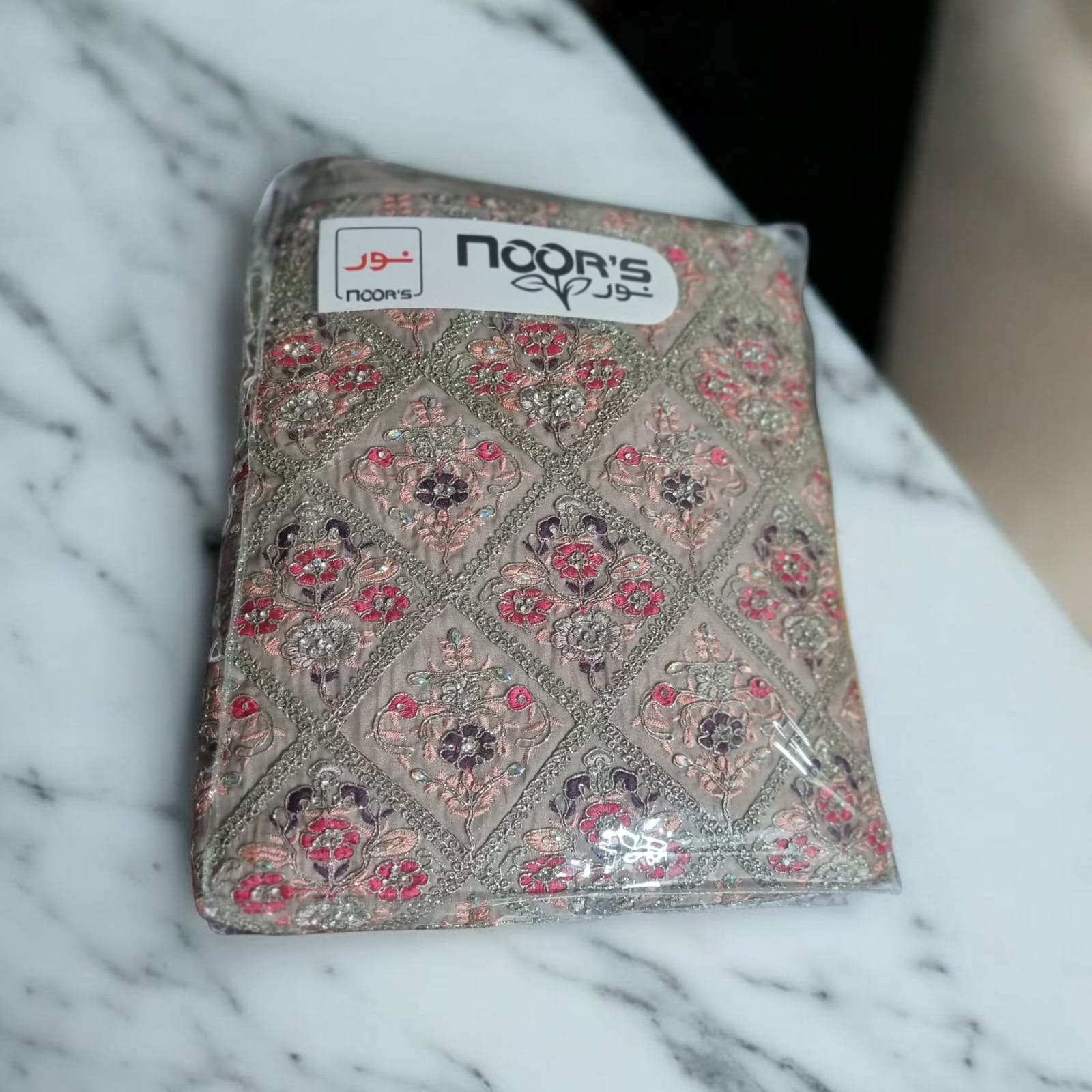 Exclusive Indian Boutique Embroidered Unstitched Collection - 3000 Purple Dupatta