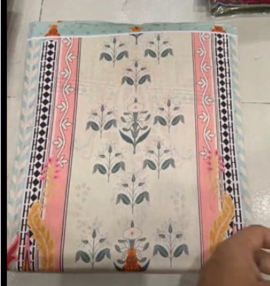 Premium Quality Luxury Lawn Unstitched Collection -Color Cream 950