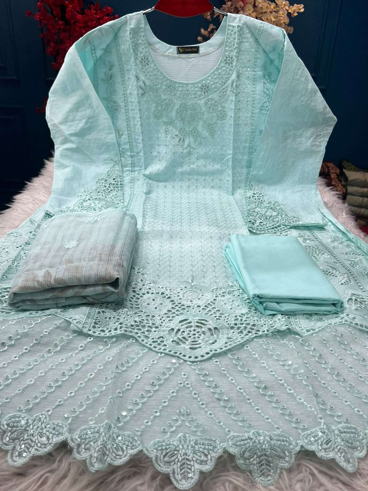Authentic Semi Stitched Paste Festive Suit - 2250