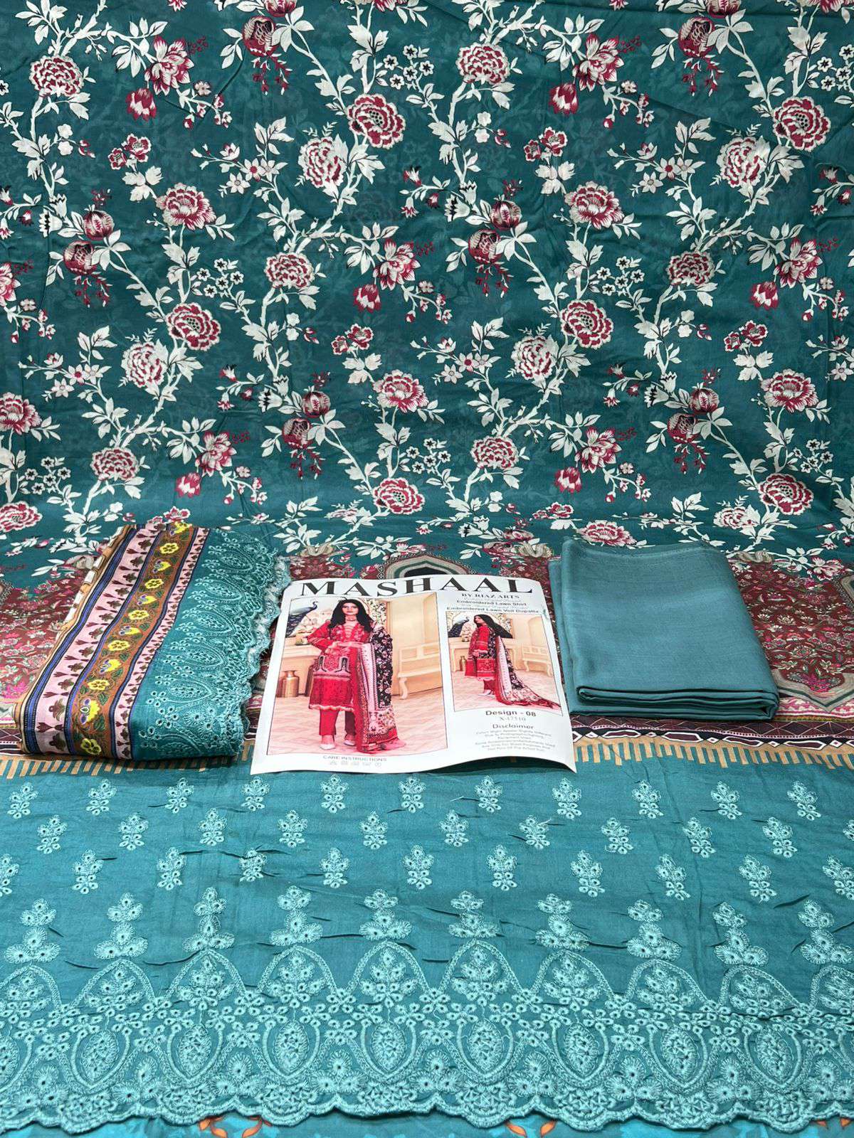 NEW Arraivals Premium Quality Mashaal Catalogue Unstitched Collection - 1400 blue