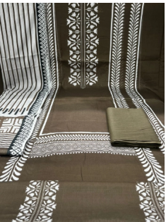 Premium Quality Luxury Lawn Unstitched Collection - Coffee Colour 950