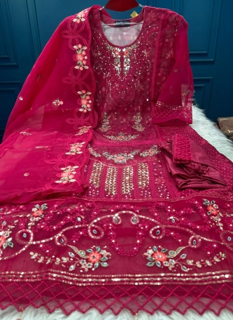 New Arraivals Pakistani Cetalogue Inner Printed Pure Organza Stitched Collection - 2100 Dragon